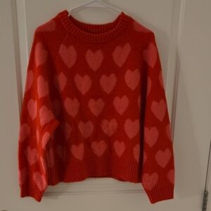 Old Navy Red and Pink Heart Sweater